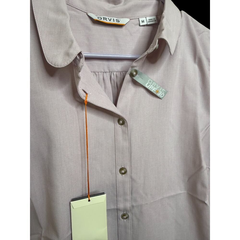 Orvis Purple Plaid Casual Button Shirt Womens UPF 30 Camping Outdoor M NWT E6
